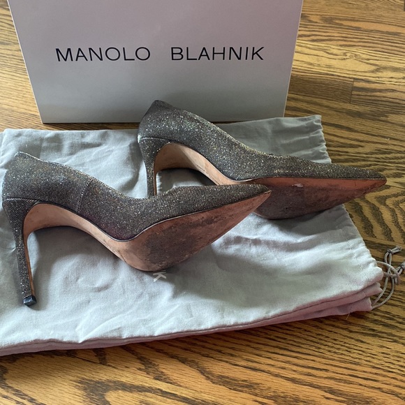 Manolo Blahnik Picturn grey/multi fabric *Authentic* - Picture 5 of 6